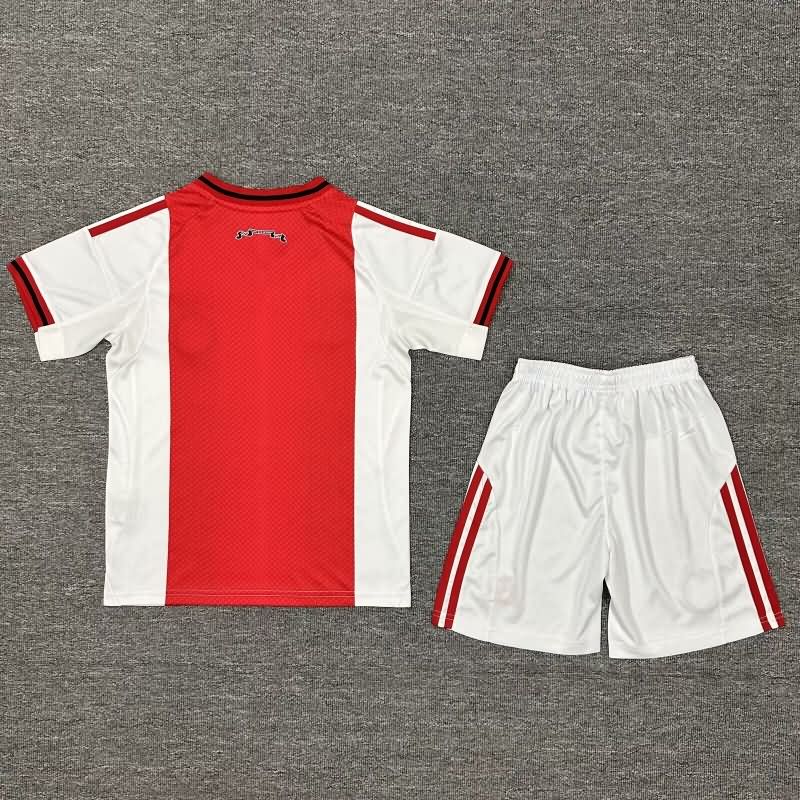 Kids Ajax 25/26 Home Soccer Jersey And Shorts