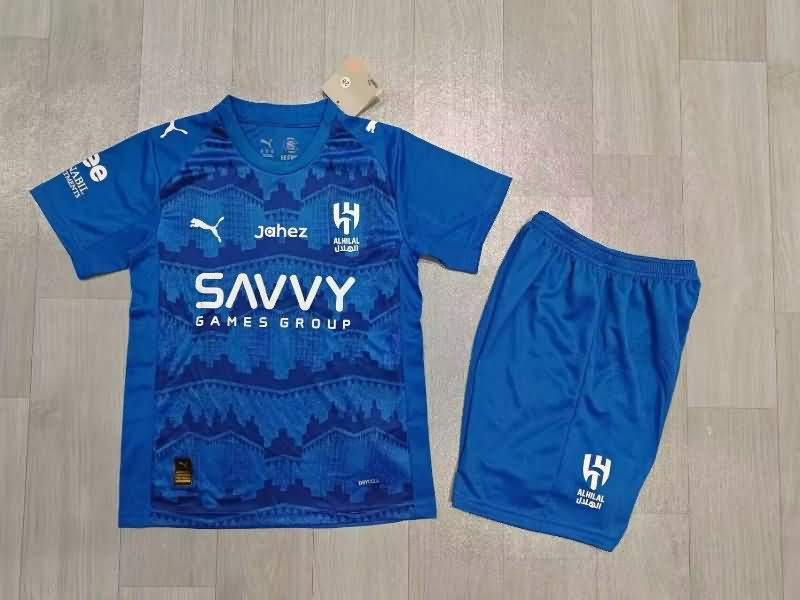Kids Al Hilal 25/26 Home Soccer Jersey And Shorts