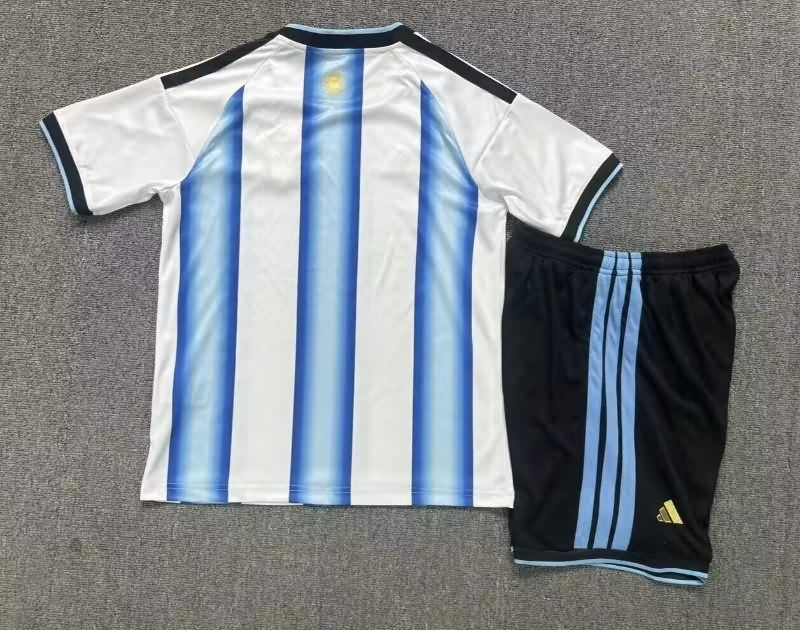 Kids Argentina 25/26 Home Soccer Jersey And Shorts