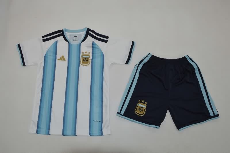 Kids Argentina 2026 World Cup Home Soccer Jersey And Shorts