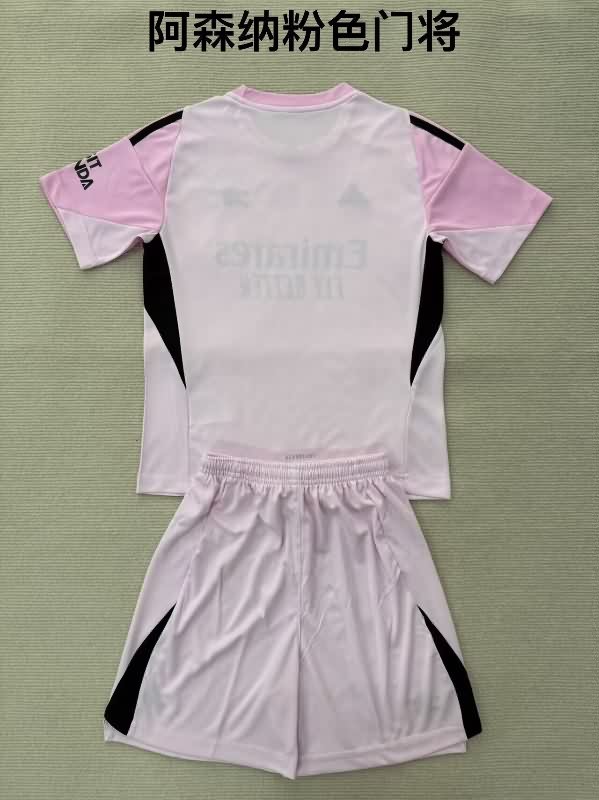 Kids Arsenal 25/26 Goalkeeper Pink Soccer Jersey And Shorts