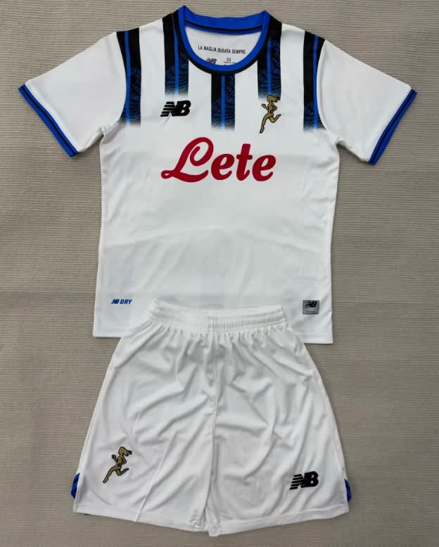 Kids Atalanta BC 25/26 Away Soccer Jersey And Shorts