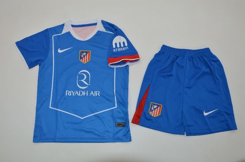 Kids Atletico Madrid 25/26 Third Soccer Jersey And Shorts