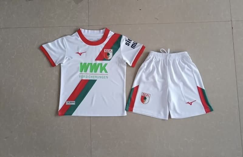 Kids Augsburg 25/26 Home Soccer Jersey And Shorts