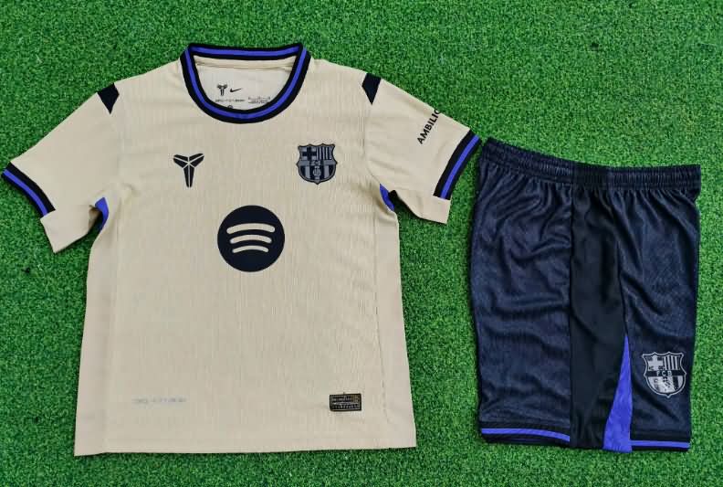 Kids Barcelona 25/26 Away Soccer Jersey And Shorts (Player)