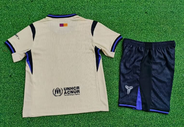 Kids Barcelona 25/26 Away Soccer Jersey And Shorts (Player)