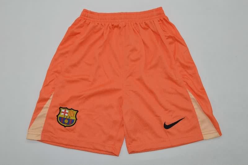 Kids Barcelona 25/26 Goalkeeper Orange Soccer Jersey And Shorts