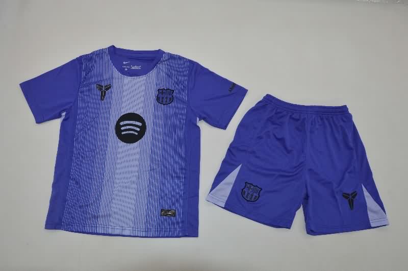 Kids Barcelona 25/26 Goalkeeper Purple Soccer Jersey And Shorts Kids Barcelona 25/26 Goalkeeper Purple Soccer Jersey And Shorts