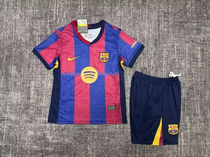 Kids Barcelona Soccer Jersey Home Replica 25/26