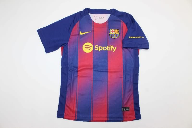 Kids Barcelona Soccer Jersey Home Replica 25/26