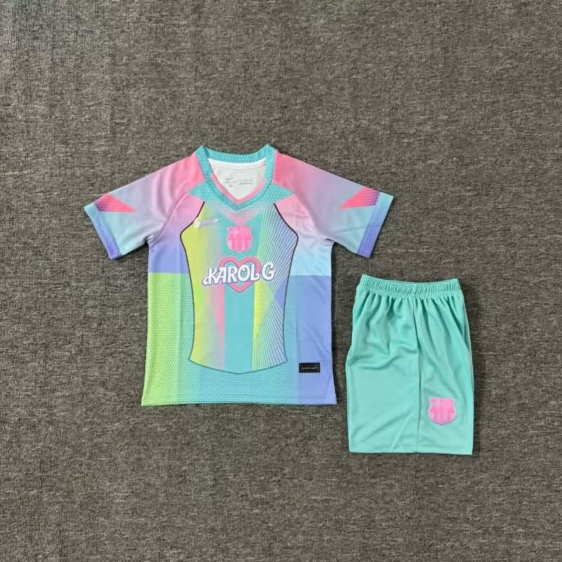Kids Barcelona 25/26 Special Soccer Jersey And Shorts 10 Kids Barcelona 25/26 Special Soccer Jersey And Shorts 10