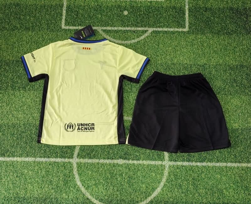 Kids Barcelona 25/26 Yellow Soccer Jersey And Shorts