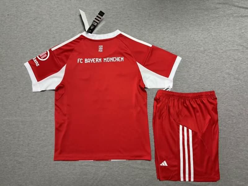 Kids Bayern Munich 25/26 Home Soccer Jersey And Shorts Leaked