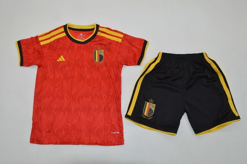 Kids Belgium 2026 World Cup Home Soccer Jersey And Shorts Kids Belgium 2026 World Cup Home Soccer Jersey And Shorts