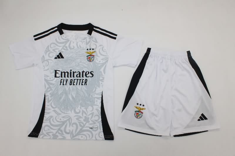 Kids Benfica 25/26 White Soccer Jersey And Shorts