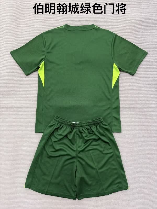Kids Birmingham City 25/26 Goalkeeper Green Soccer Jersey And Shorts