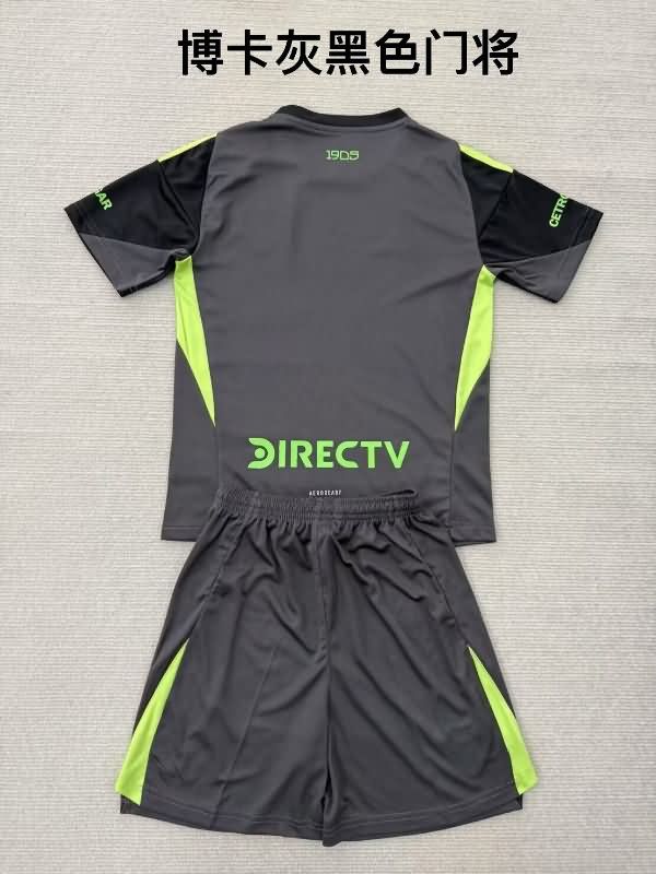 Kids Boca Juniors 25/26 Goalkeeper Black Soccer Jersey And Shorts