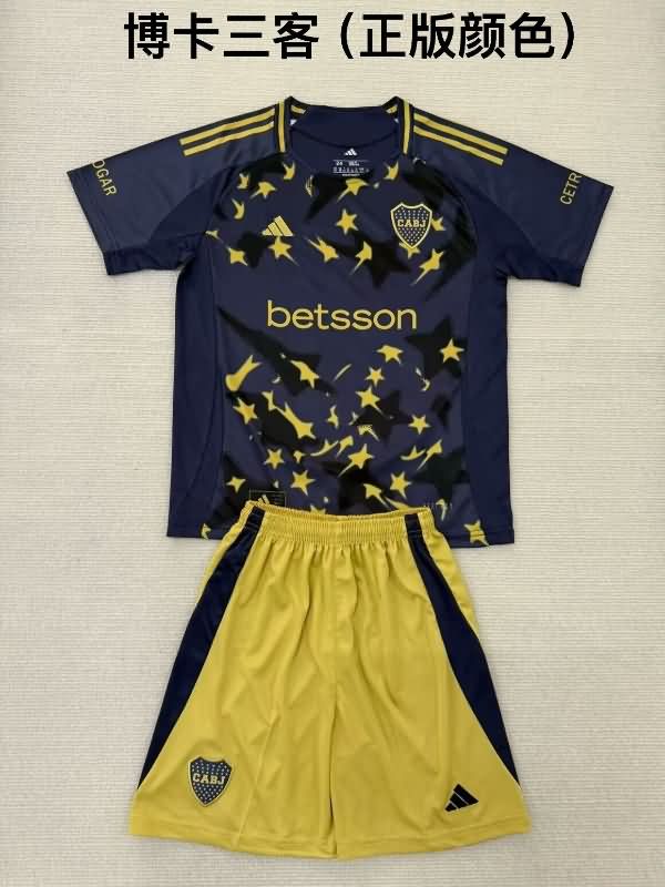 Kids Boca Juniors 25/26 Third Soccer Jersey And Shorts