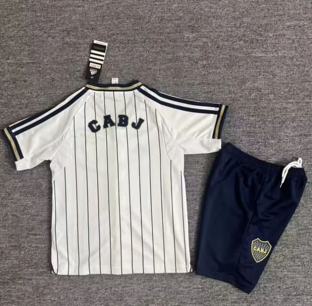 Kids Boca Juniors 25/26 Travel White Soccer Jersey And Shorts