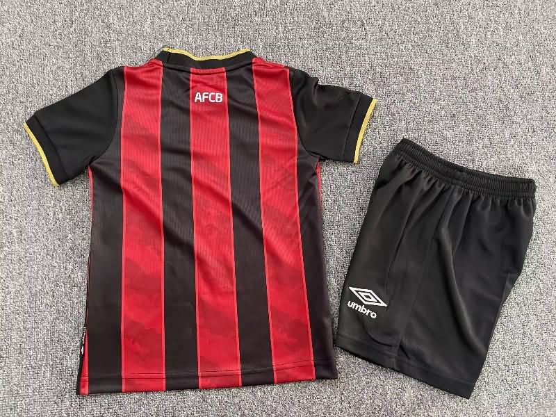 Kids Bournemouth 25/26 Home Soccer Jersey And Shorts