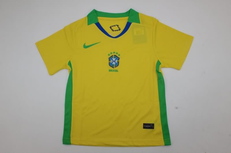 Kids Brazil Soccer Jersey Home Replica 2025