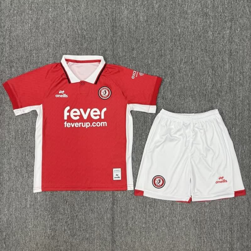 Kids Bristol City 25/26 Home Soccer Jersey And Shorts