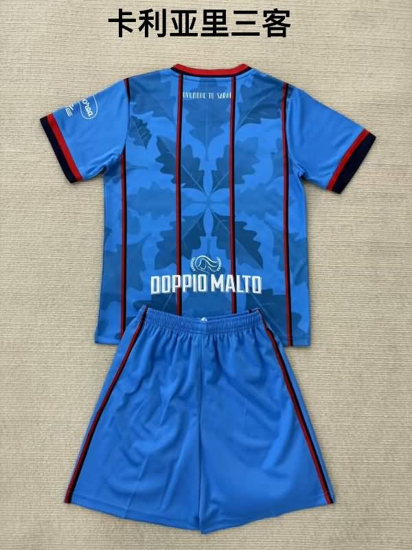Kids Cagliari 25/26 Third Soccer Jersey And Shorts