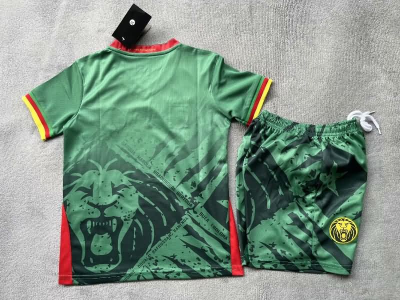 Kids Cameroon 2025 Home Soccer Jersey And Shorts