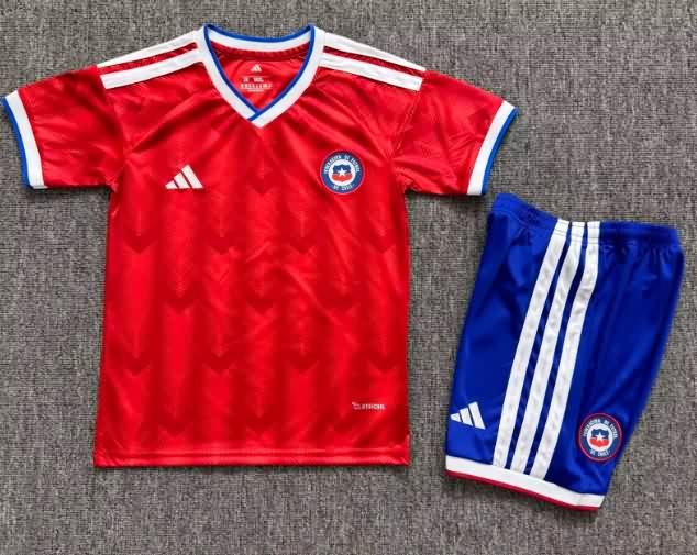 Kids Chile 2026 Home Soccer Jersey And Shorts Kids Chile 2026 Home Soccer Jersey And Shorts
