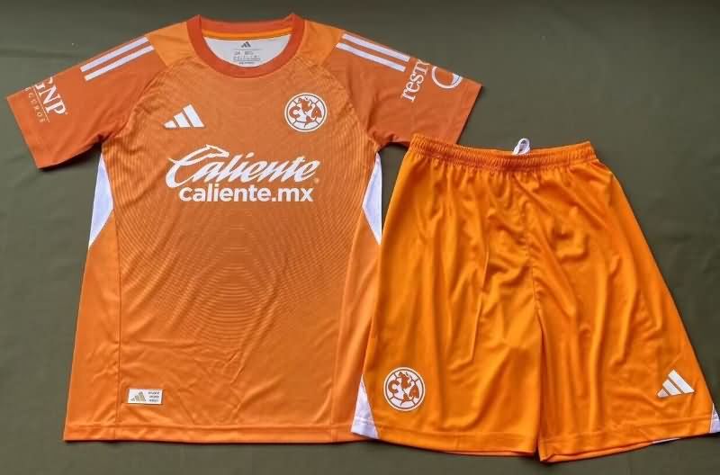 Kids Club America 25/26 Goalkeeper Orange Soccer Jersey And Shorts