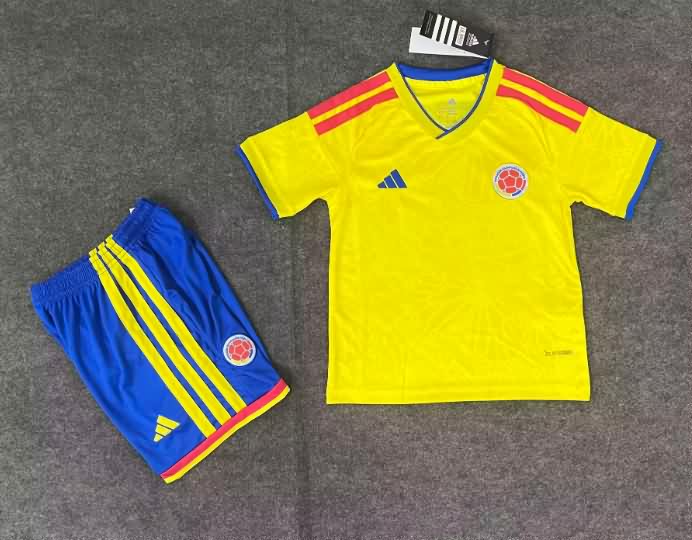 Kids Colombia 2026 World Cup Home Soccer Jersey And Shorts Kids Colombia 2026 World Cup Home Soccer Jersey And Shorts
