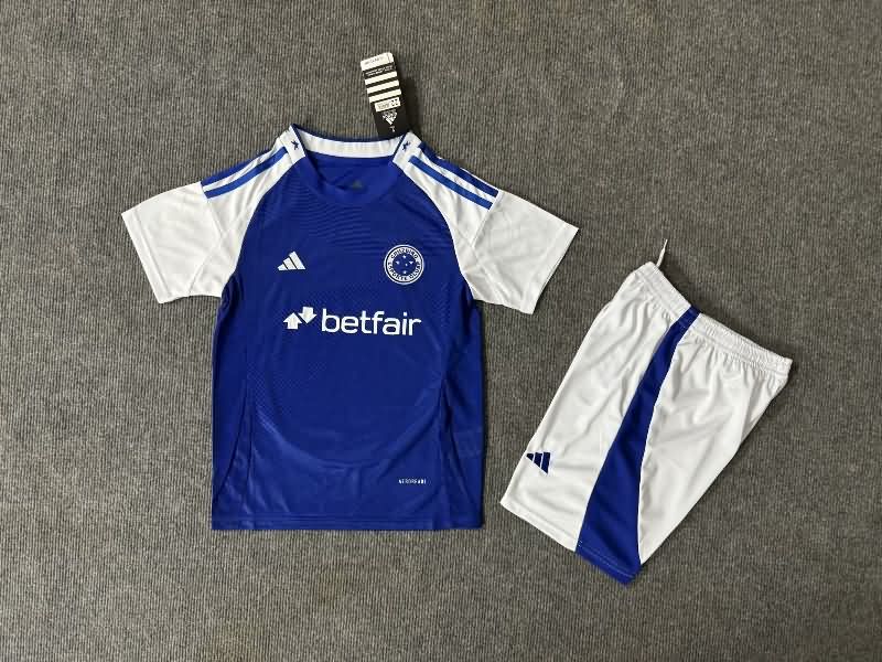 Kids Cruzeiro 2025 Home Soccer Jersey And Shorts
