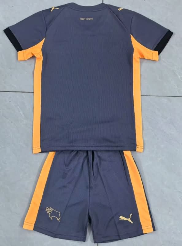 Kids Derby County 25/26 Away Soccer Jersey And Shorts