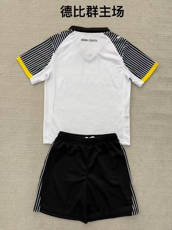 Kids Derby County 25/26 Home Soccer Jersey And Shorts