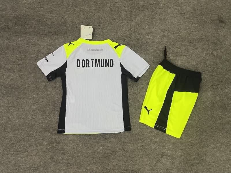 Kids Dortmund 25/26 Away Soccer Jersey And Shorts