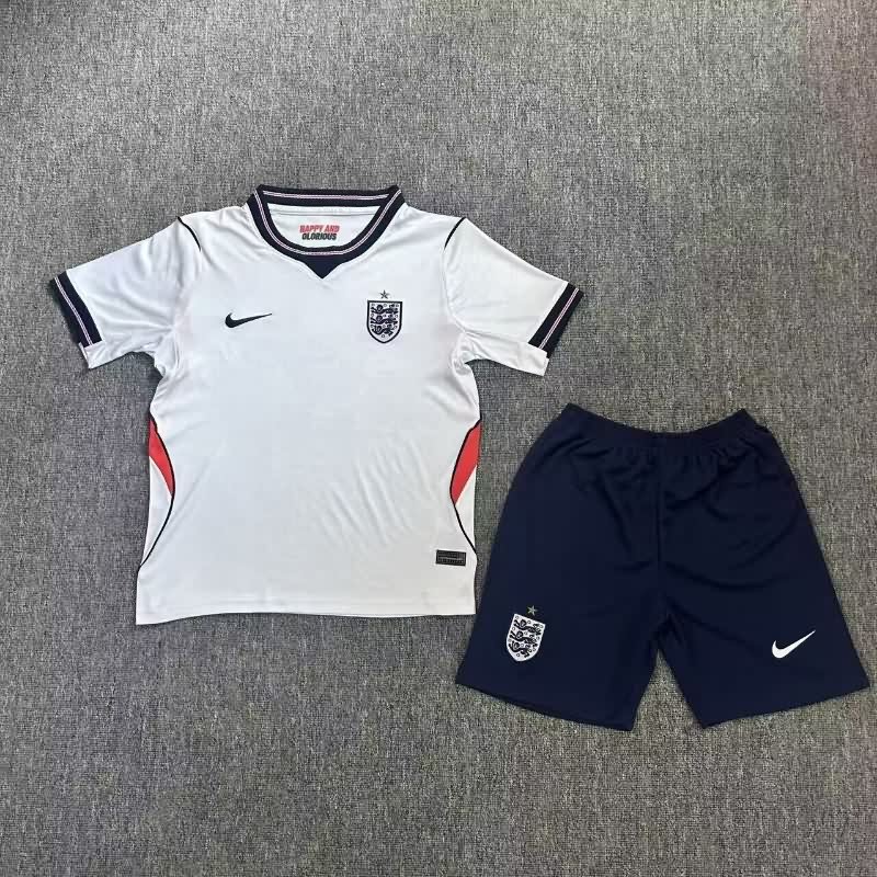 Kids England 25/26 Home Soccer Jersey And Shorts Kids England 25/26 Home Soccer Jersey And Shorts