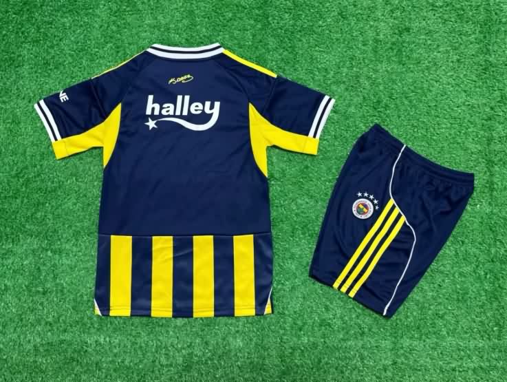 Kids Fenerbahce 25/26 Home Soccer Jersey And Shorts