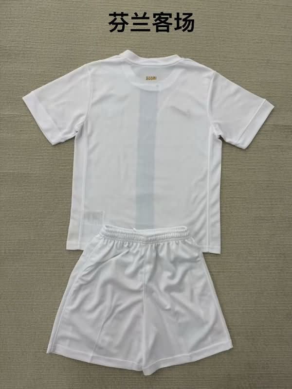 Kids Finland 2025 Home Soccer Jersey And Shorts