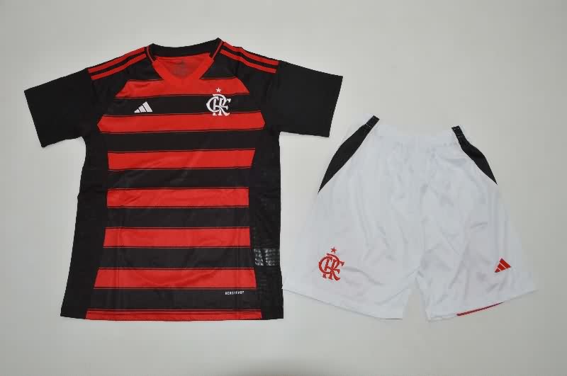 Kids Flamengo 2025 Home Soccer Jersey And Shorts