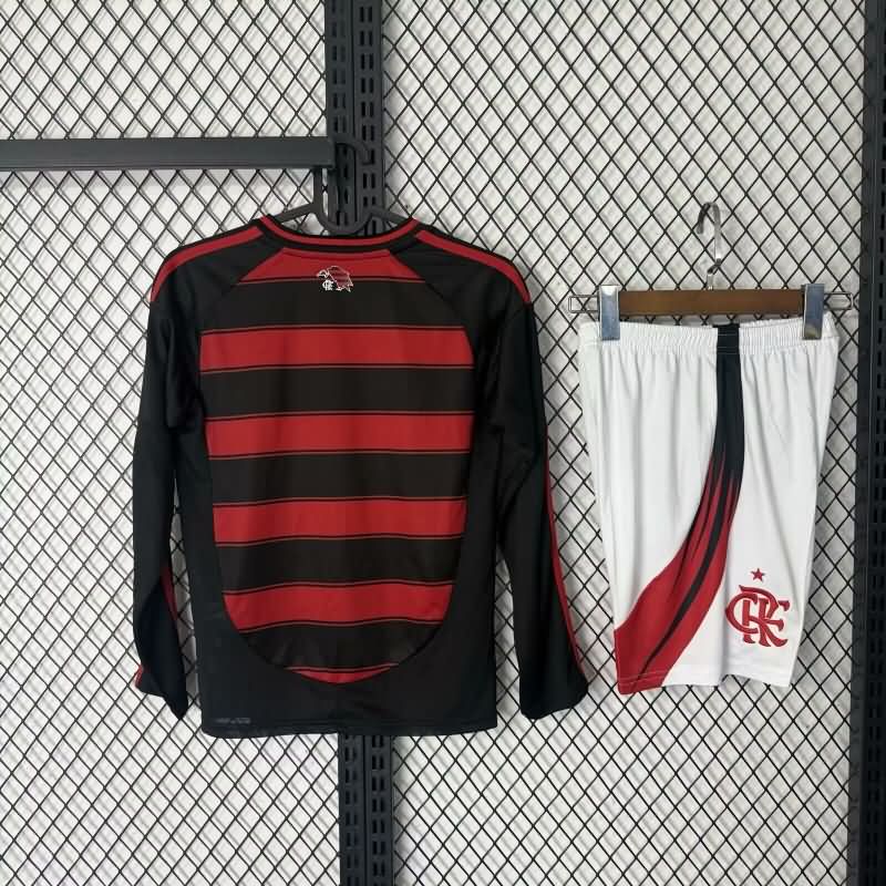 Kids Flamengo Soccer Jersey Home Long Sleeve Replica 2025