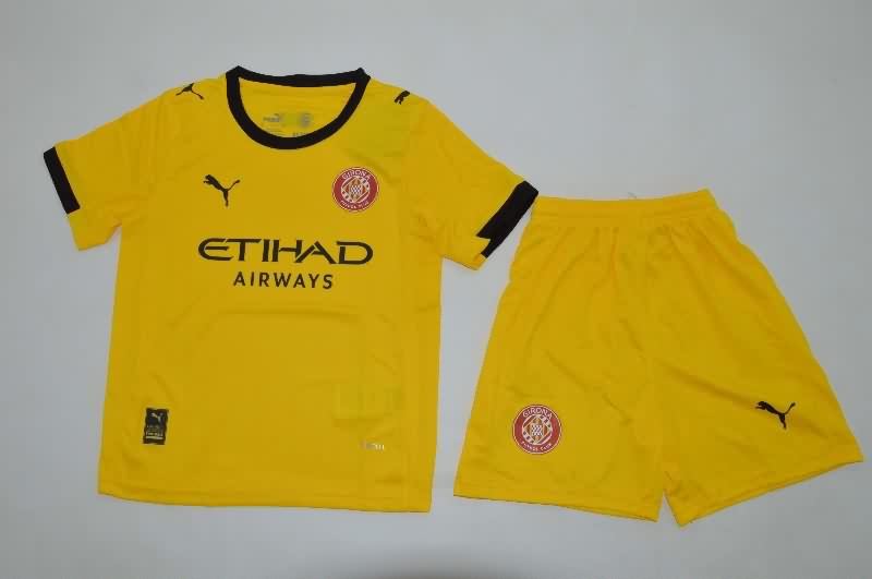 Kids Girona 25/26 Away Soccer Jersey And Shorts Kids Girona 25/26 Away Soccer Jersey And Shorts