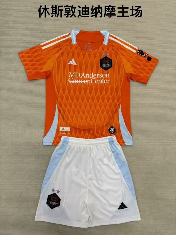 Kids Houston Dynamo 2025 Home Soccer Jersey And Shorts