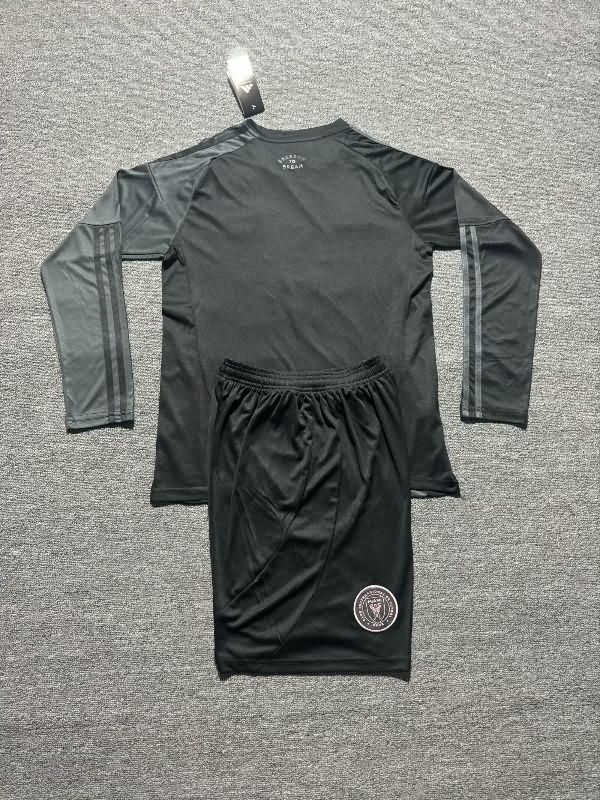 Kids Inter Miami 2025 Away Long Sleeve Soccer Jersey And Shorts