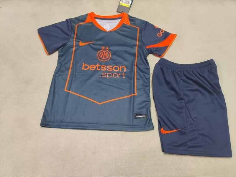 Kids Inter Milan 25/26 Third Soccer Jersey And Shorts