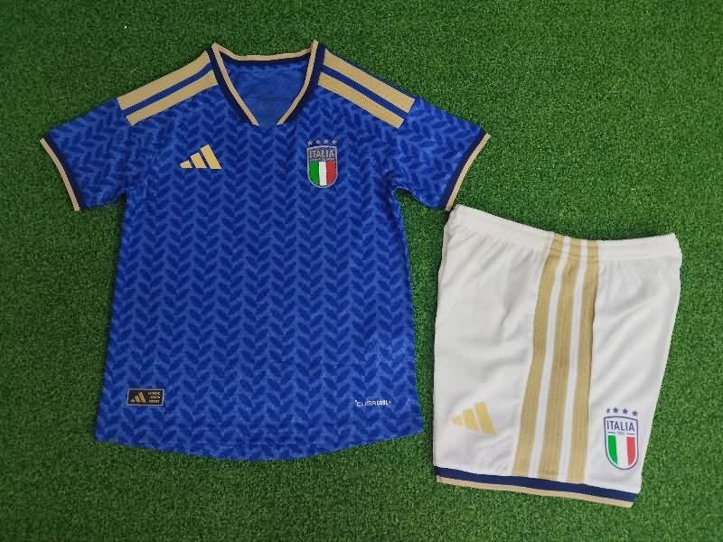 Kids Italy 25/26 Home Soccer Jersey And Shorts (Player) Kids Italy 25/26 Home Soccer Jersey And Shorts (Player)