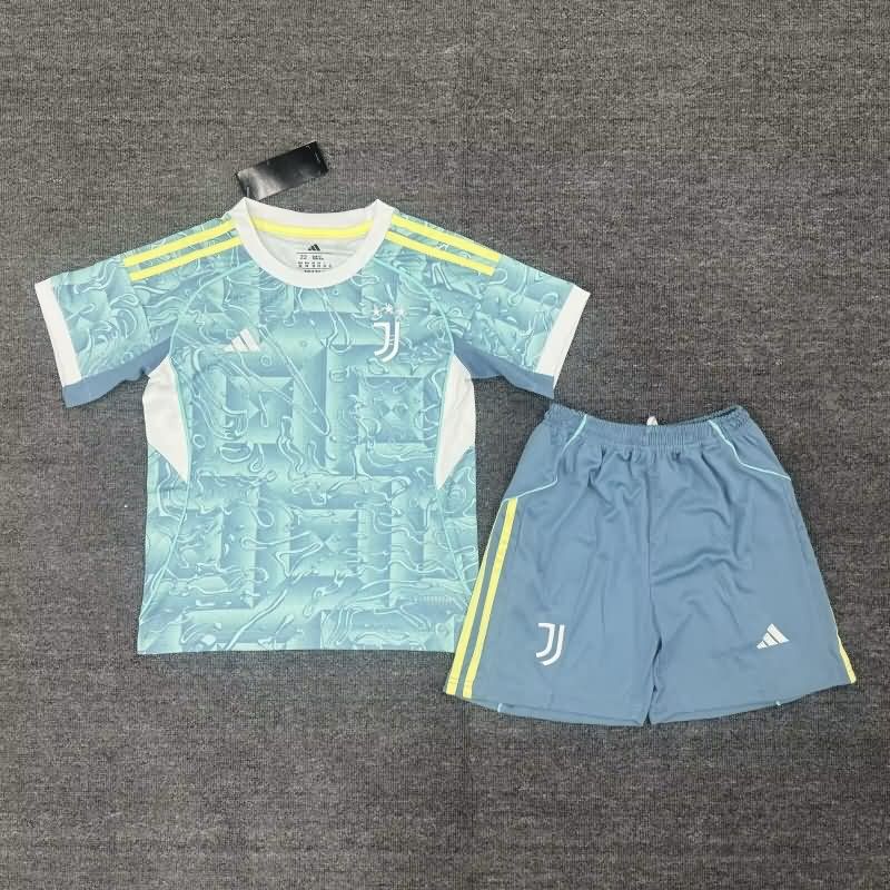 Kids Juventus 25/26 Away Soccer Jersey And Shorts Leaked
