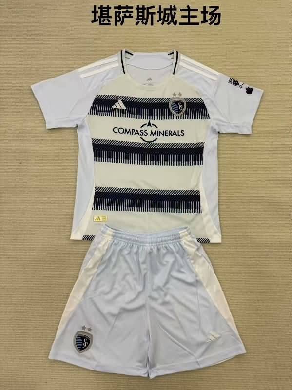 Kids Kansas City 2025 Home Soccer Jersey And Shorts