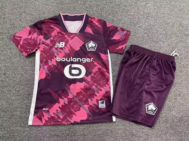 Kids Lille 25/26 Fourth Soccer Jersey And Shorts