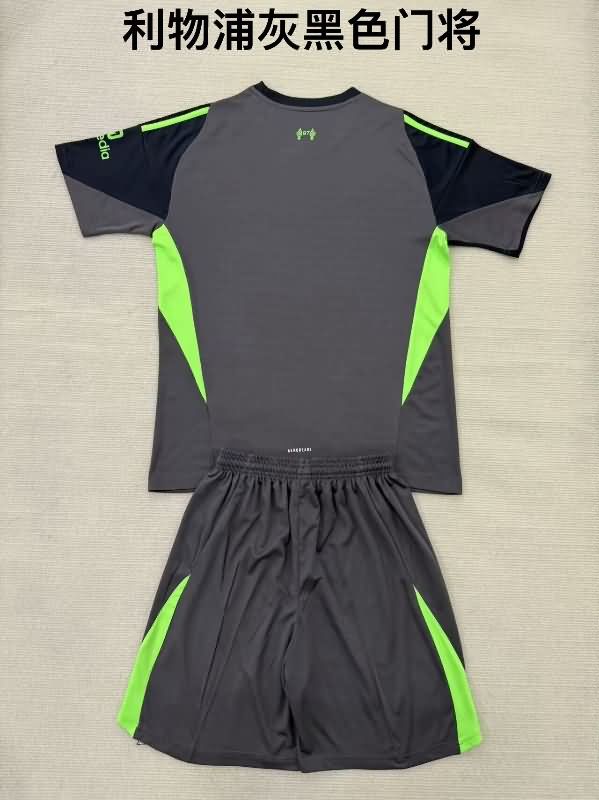 Kids Liverpool 25/26 Goalkeeper Black Soccer Jersey And Shorts Leaked