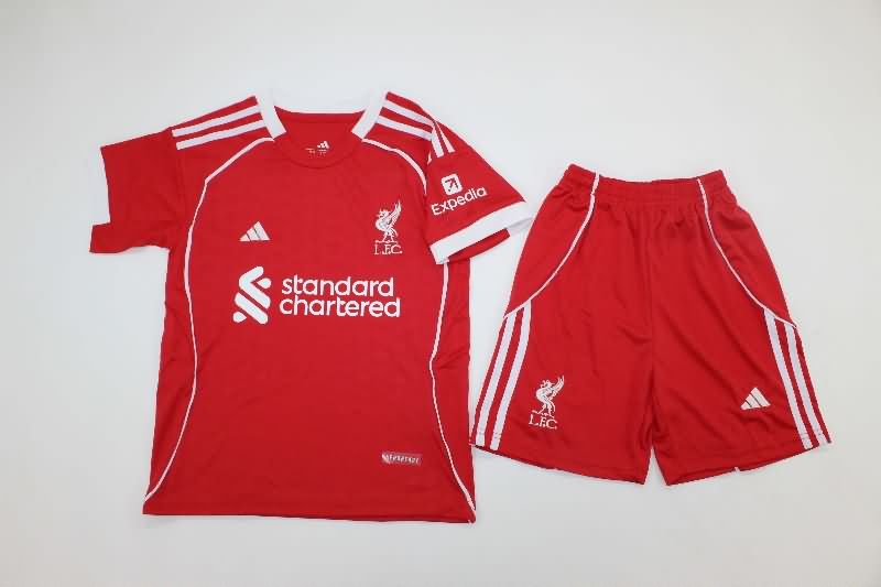 Kids Liverpool 25/26 Home Soccer Jersey And Shorts